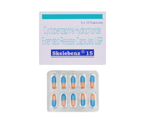 Cyclobenzaprine 15mg muscle relaxant for pain, muscle spasms and stiffness relief