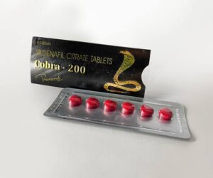 Cobra 200mg Sildenafil tablet for erectile dysfunction treatment in men