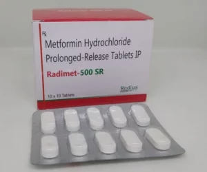 Metformin 500mg tablets for type 2 diabetes and blood sugar control.