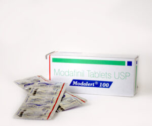 Modafinil 100mg hypersomnia medication for narcolepsy, daytime sleepiness and improved wakefulness.