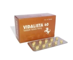 Vidalista Tadalafil 40mg tablets for erectile dysfunction and stronger erections in men.