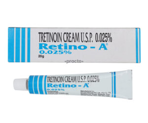 Retino A 0.025% 20gm cream for acne, pimples and smoother skin.
